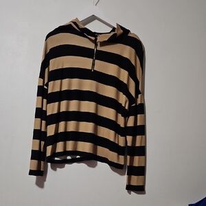 Chico's Black and Tan Stripe Top 3